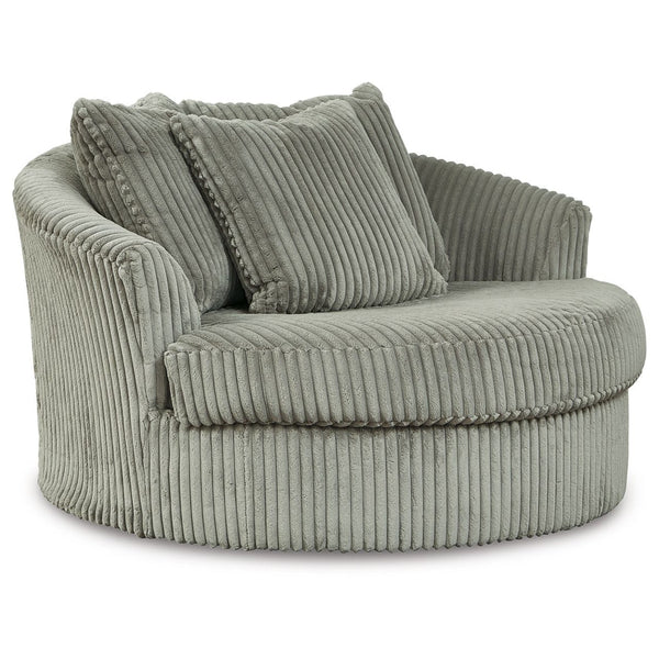 Ashley Lindyn Oversized Swivel Accent Chair in Fog-Washburn's Home Furnishings