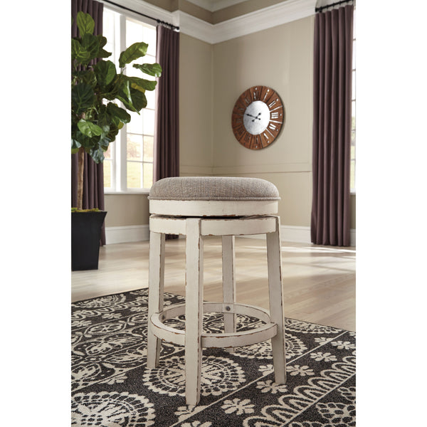 Realyn - Chipped White - UPH Swivel Stool (1/CN)-Washburn's Home Furnishings