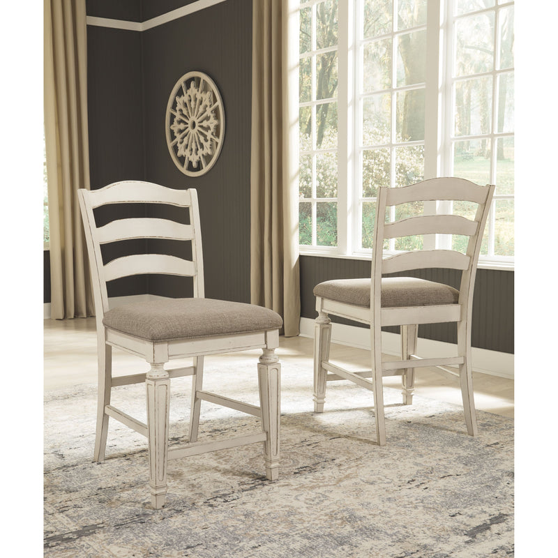 Ashley Realyn - Chipped White - Upholstered Barstool-Washburn's Home Furnishings