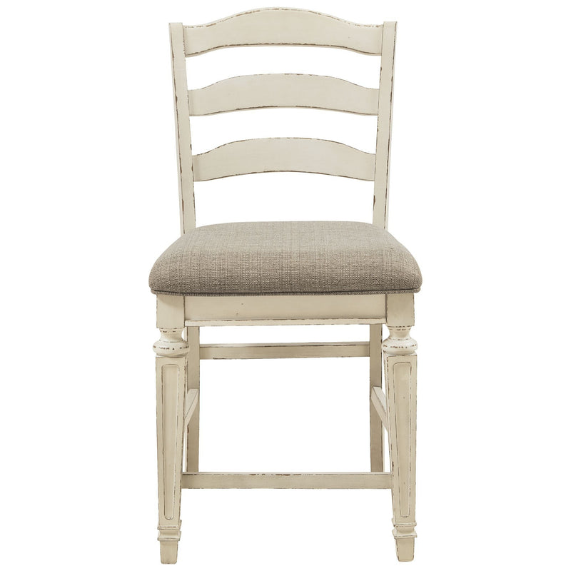 Ashley Realyn - Chipped White - Upholstered Barstool-Washburn's Home Furnishings