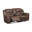 Stoneland - Chocolate - DBL Rec Loveseat w/Console-Washburn's Home Furnishings