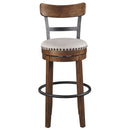 Ashley Valebeck - Brown - UPH Swivel Bar Height Barstool (1/CN)-Washburn's Home Furnishings