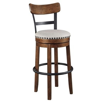 Ashley Valebeck - Brown - UPH Swivel Bar Height Barstool (1/CN)-Washburn's Home Furnishings