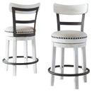 Ashley Valebeck - White - Upholstered Swivel Barstool-Washburn's Home Furnishings