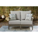 Ashley Visola Outdoor Loveseat with Cushion-Washburn's Home Furnishings