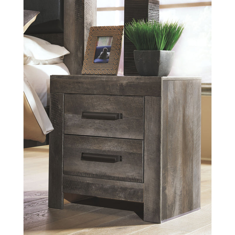 Wynnlow - Gray - Two Drawer Night Stand-Washburn's Home Furnishings