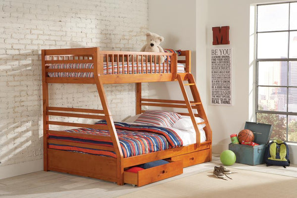 Ashton - Twin Over Full 2-drawer Bunk Bed - Orange-Washburn's Home Furnishings