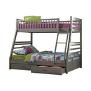 Ashton - Twin Over Full Bunk 2-drawer Bed - Grey-Washburn's Home Furnishings