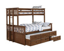 Atkin - Twin Extra Long Over Queen 3-drawer Bunk Bed - Brown-Washburn's Home Furnishings