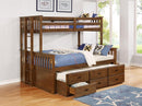 Atkin - Twin Extra Long Over Queen 3-drawer Bunk Bed - Brown-Washburn's Home Furnishings