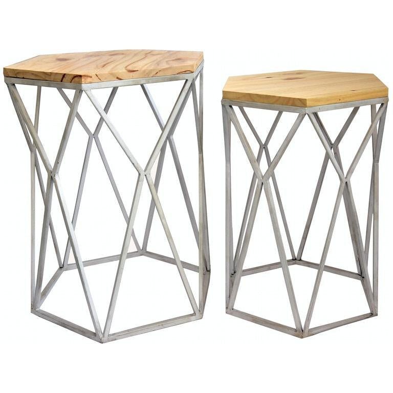 Augustine Metal And Wood Set Of Tables-Washburn's Home Furnishings