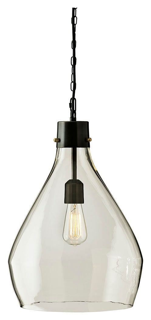 Avalbane - Clear/gray - Glass Pendant Light (1/cn)-Washburn's Home Furnishings