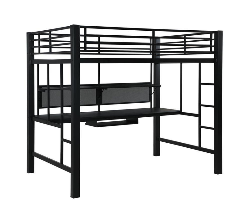 Avalon - Full Workstation Loft Bed - Black-Washburn's Home Furnishings