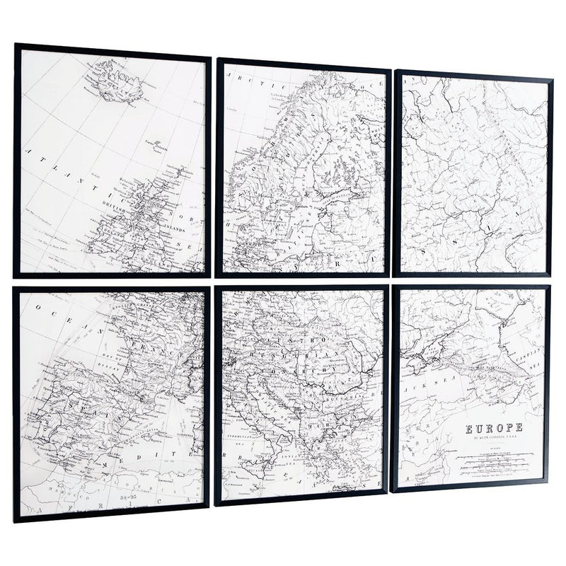 Avanworth - Black/white - Wall Art Set (6/cn)-Washburn's Home Furnishings