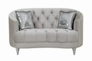 Avonlea - Sloped Arm Tufted Loveseat - Light Grey-Washburn's Home Furnishings