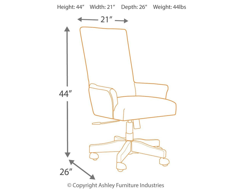 Baldridge - Light Brown - Uph Swivel Desk Chair-Washburn's Home Furnishings