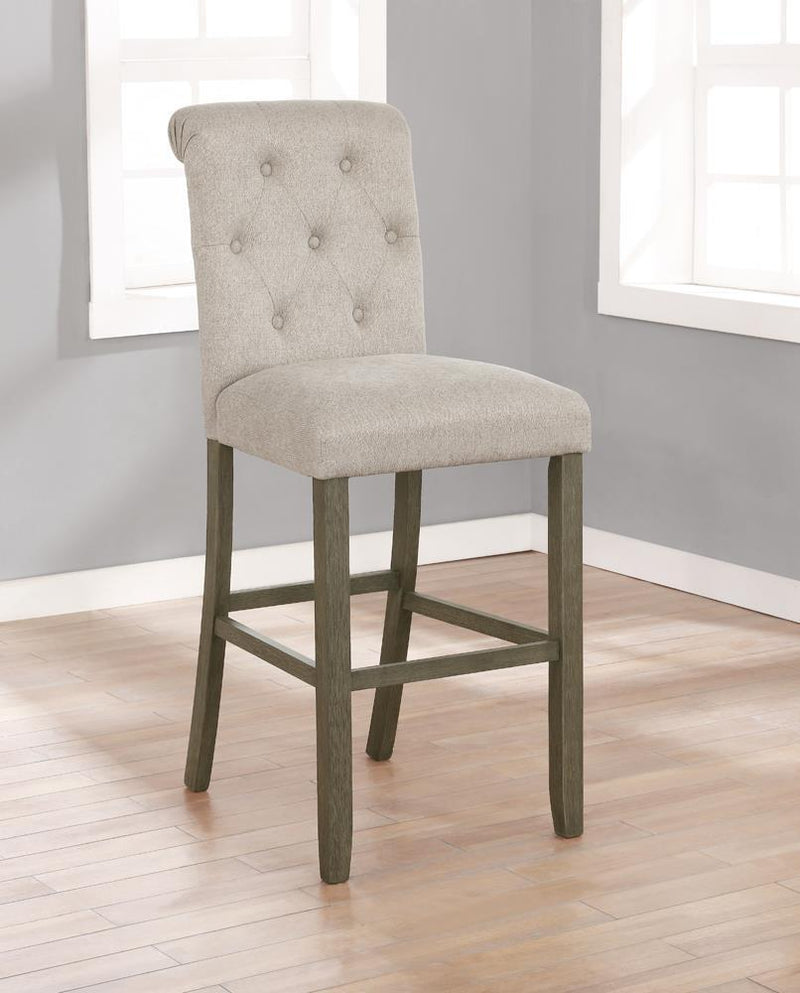 Bar Stool - 44.5 - Fabric And Wood - Beige-Washburn's Home Furnishings