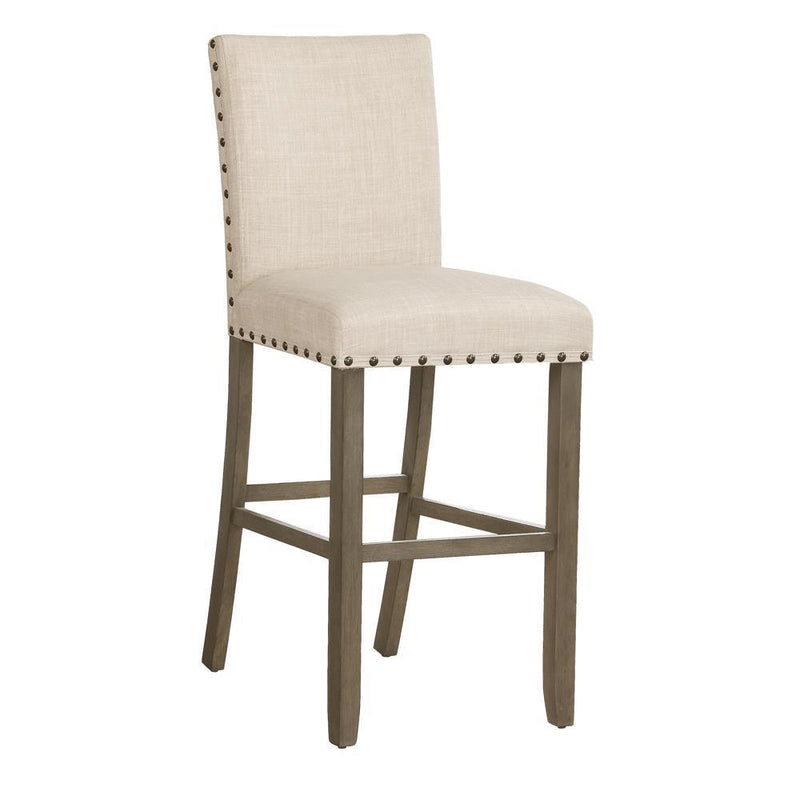 Bar Stool - Fabric And Wood - Beige-Washburn's Home Furnishings