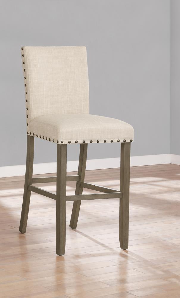 Bar Stool - Fabric And Wood - Beige-Washburn's Home Furnishings