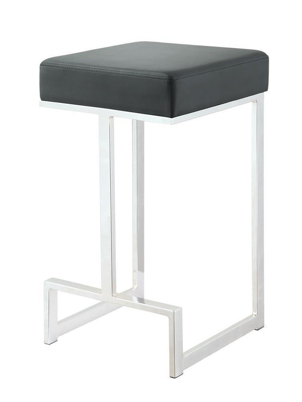 Bar Stools: Metal Fixed Height - Counter Height Stool - Black-Washburn's Home Furnishings