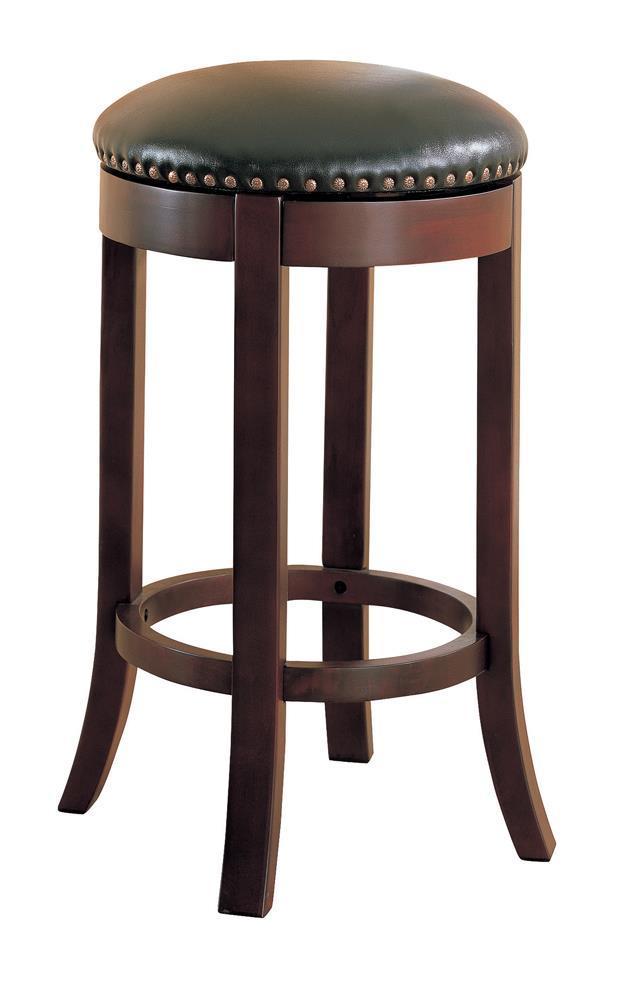 Bar Stools: Wood Fixed Height - Swivel Bar Stool - Black-Washburn's Home Furnishings