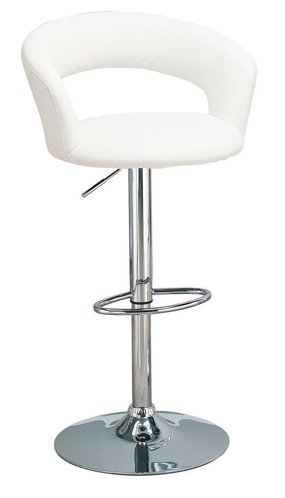 Bar Tables: Gas Lift - Adjustable Bar Stool - White-Washburn's Home Furnishings