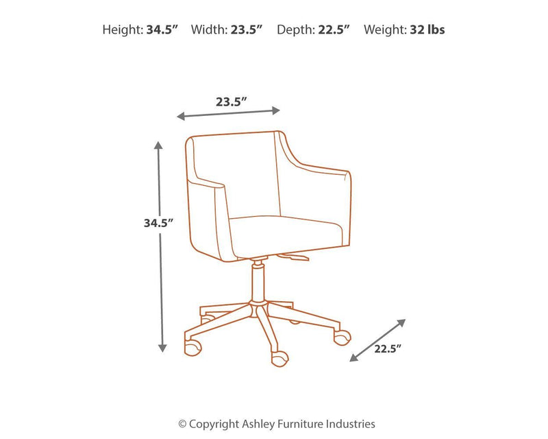 Baraga - White - Home Office Swivel Desk Chair-Washburn's Home Furnishings