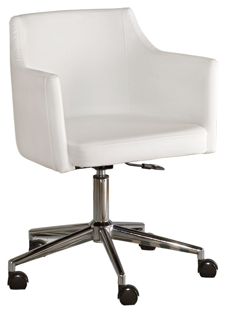 Baraga - White - Home Office Swivel Desk Chair-Washburn's Home Furnishings