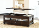 Barilanni - Dark Brown - Lift Top Cocktail Table-Washburn's Home Furnishings