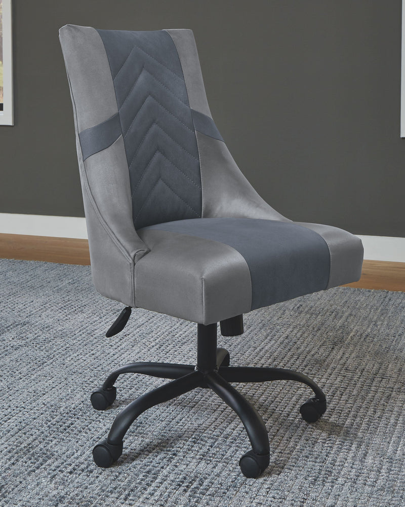 Barolli - Black / Gray - Swivel Gaming Chair-Washburn's Home Furnishings