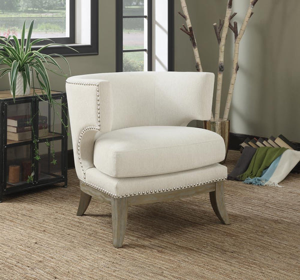 Barrel Back Accent Chair - White-Washburn's Home Furnishings