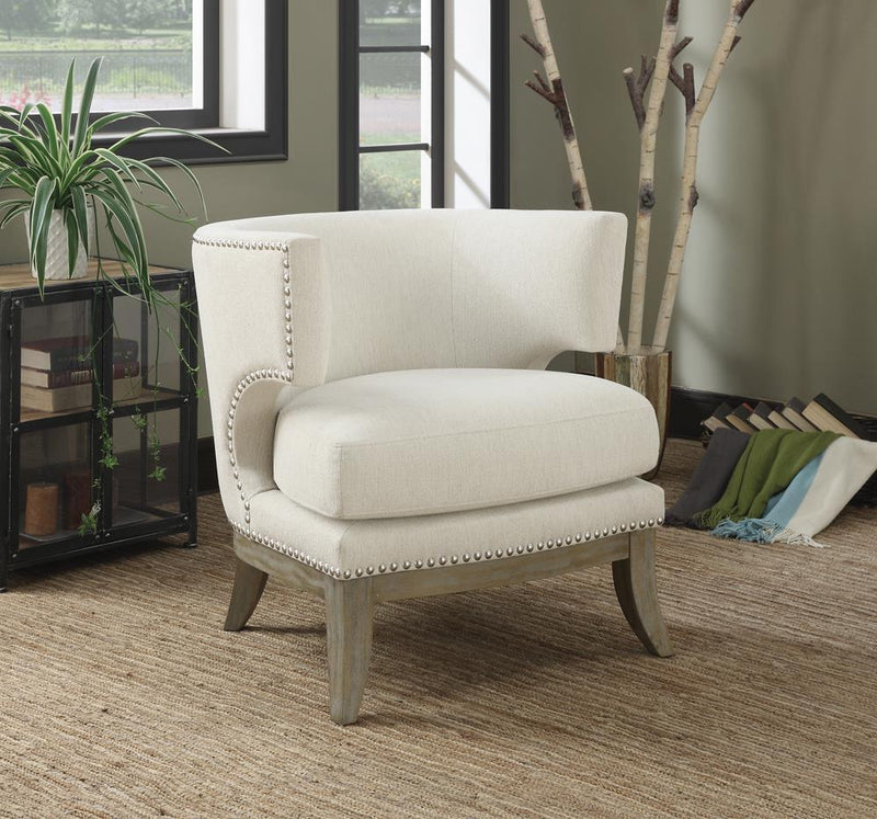 Barrel Back Accent Chair - White-Washburn's Home Furnishings