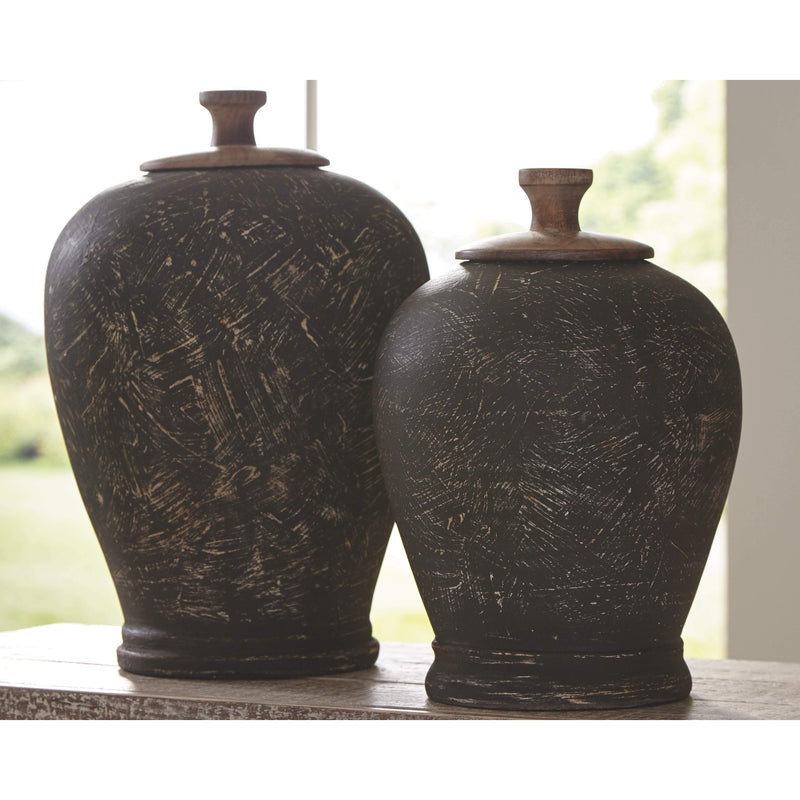 Barric - Antique Black - Jar - Medium-Washburn's Home Furnishings