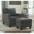 Bayonne - Charcoal - 2 Pc. - Chair, Ottoman-Washburn's Home Furnishings