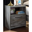 Baystorm - Gray - One Drawer Night Stand-Washburn's Home Furnishings