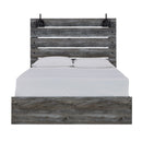 Baystorm - Gray - Queen Panel Bed - Footboard Slat-Washburn's Home Furnishings