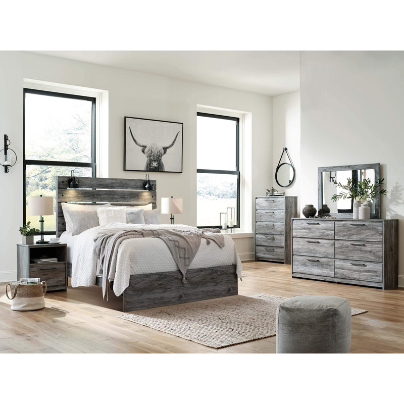 Baystorm - Gray - Queen Panel Bed - Footboard Slat-Washburn's Home Furnishings