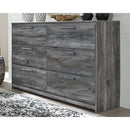 Baystorm - Gray - Six Smooth Drawer Dresser-Washburn's Home Furnishings