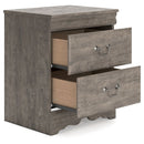 Bayzor - Gray - Two Drawer Night Stand-Washburn's Home Furnishings