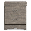 Bayzor - Gray - Two Drawer Night Stand-Washburn's Home Furnishings