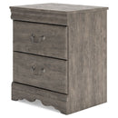 Bayzor - Gray - Two Drawer Night Stand-Washburn's Home Furnishings