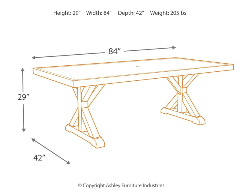 Beachcroft - Beige - Rect Dining Table W/umb Opt-Washburn's Home Furnishings