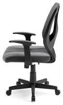 Beauenali - Light Gray/black - Home Office Swivel Desk Chair - Black Back-Washburn's Home Furnishings