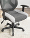 Beauenali - Light Gray/black - Home Office Swivel Desk Chair - Black Back-Washburn's Home Furnishings