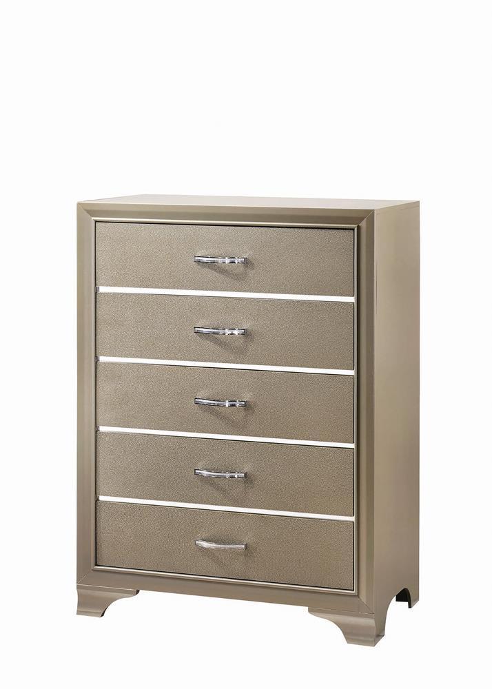 Beaumont - 5-drawer Rectangular Chest - Beige-Washburn's Home Furnishings