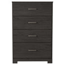 Belachime - Black - Four Drawer Chest-Washburn's Home Furnishings