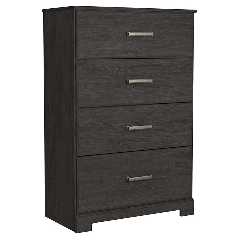 Belachime - Black - Four Drawer Chest-Washburn's Home Furnishings