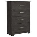 Belachime - Black - Four Drawer Chest-Washburn's Home Furnishings