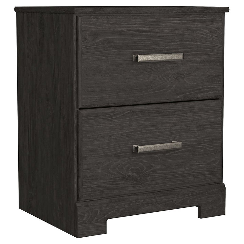 Belachime - Black - Two Drawer Night Stand-Washburn's Home Furnishings