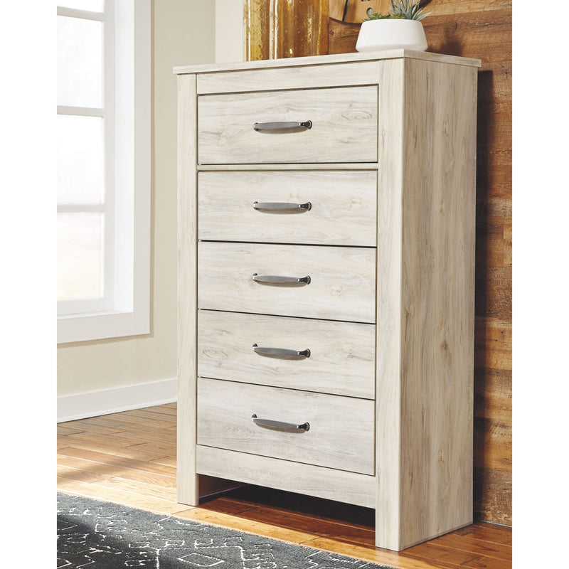 Bellaby - Whitewash - Five Drawer Chest-Washburn's Home Furnishings